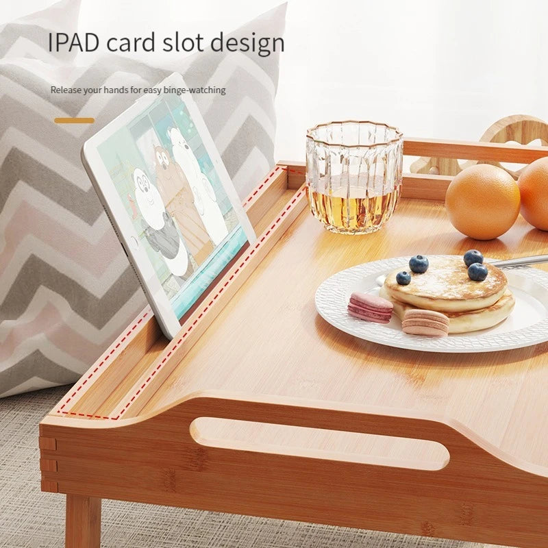 Multi-Functional Bamboo Bed Tray Table