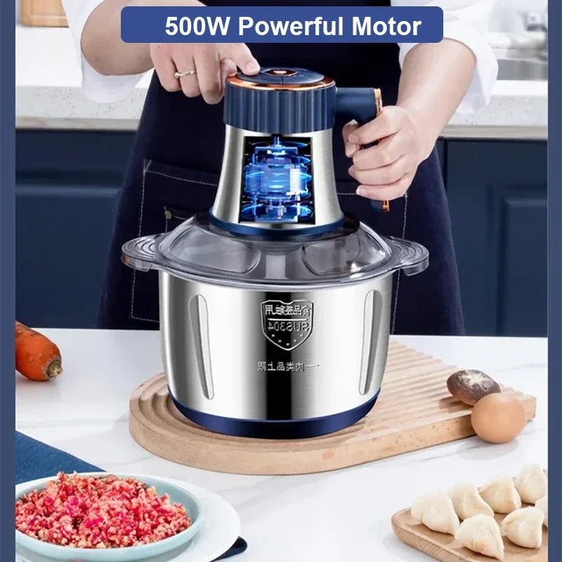 4-in-1 Electric Vegetable & Food Chopper (Stainless Steel)
