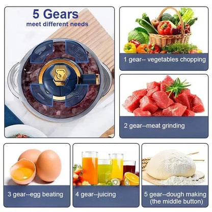 4-in-1 Electric Vegetable & Food Chopper (Stainless Steel)
