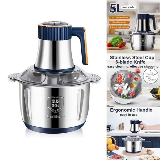 4-in-1 Electric Vegetable & Food Chopper (Stainless Steel)