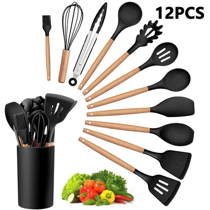 12 Pcs Silicone Cooking Utensils Set