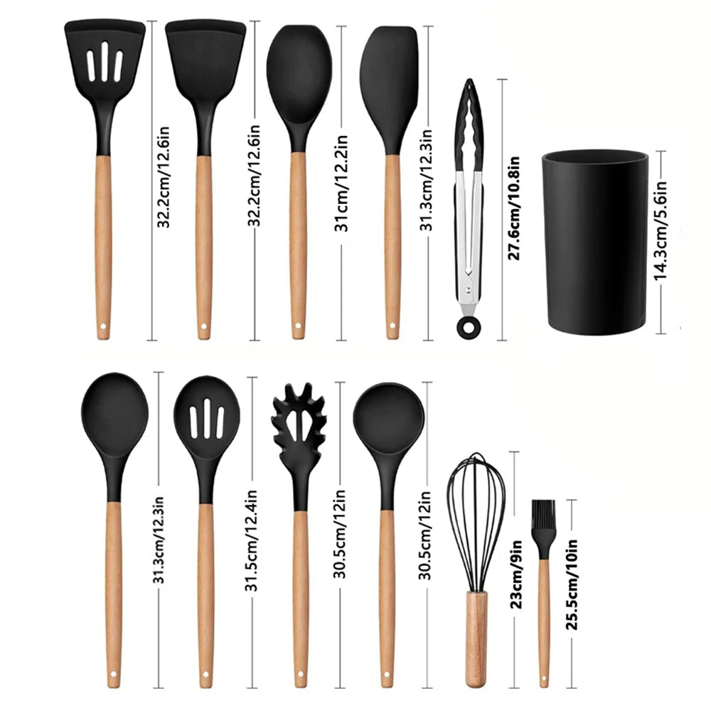 12 Pcs Silicone Cooking Utensils Set