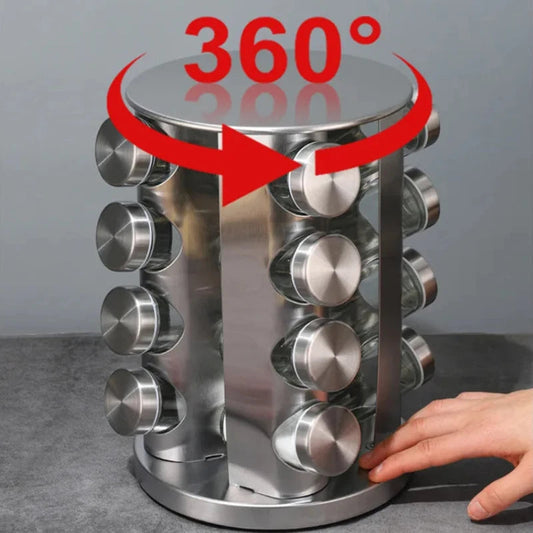 Stainless Steel 360° Rotating Spice Rack
