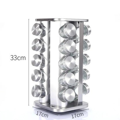 Stainless Steel 360° Rotating Spice Rack