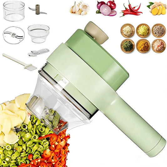4-in-1 Handheld Electric Vegetable Cutter | Garlic Chopper