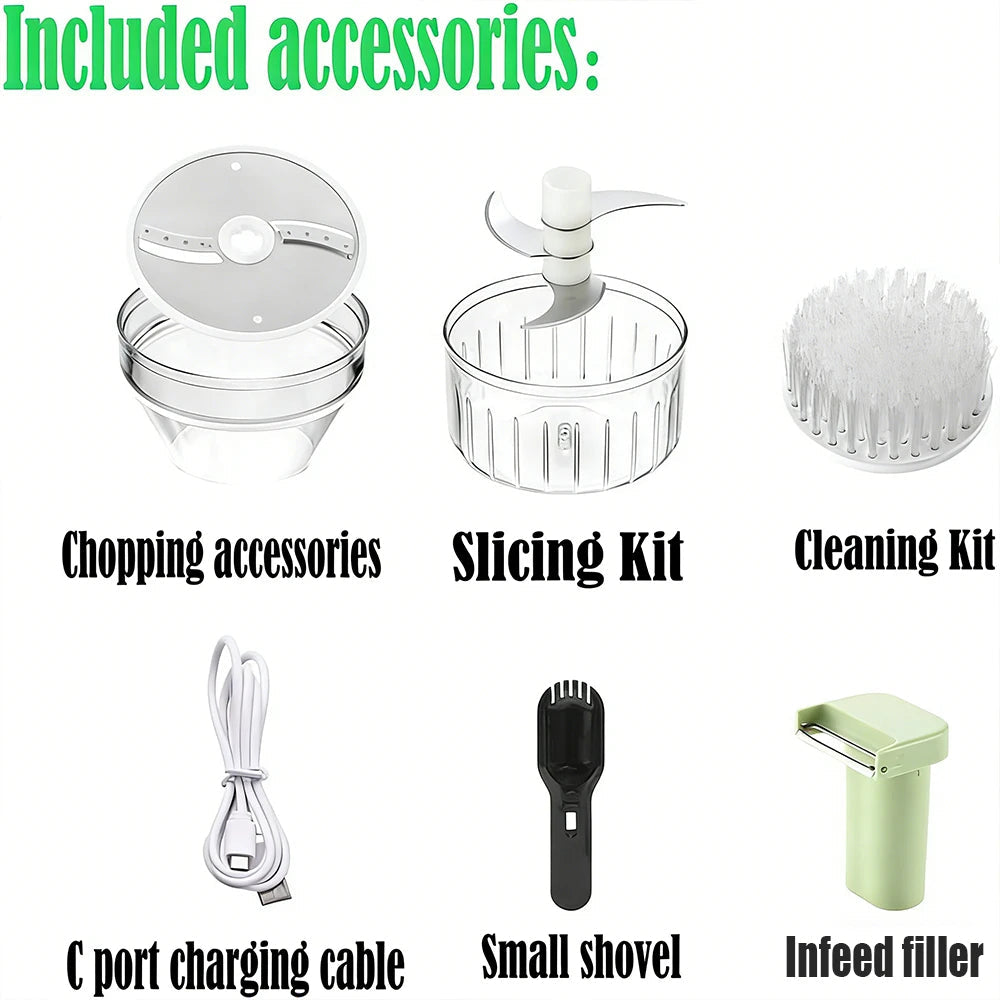 4-in-1 Handheld Electric Vegetable Cutter | Garlic Chopper