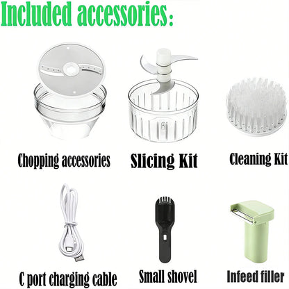 4-in-1 Handheld Electric Vegetable Cutter | Garlic Chopper