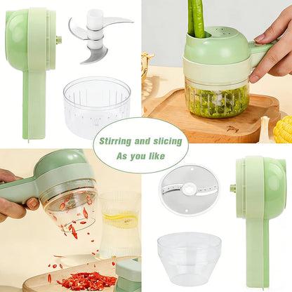 4-in-1 Handheld Electric Vegetable Cutter | Garlic Chopper